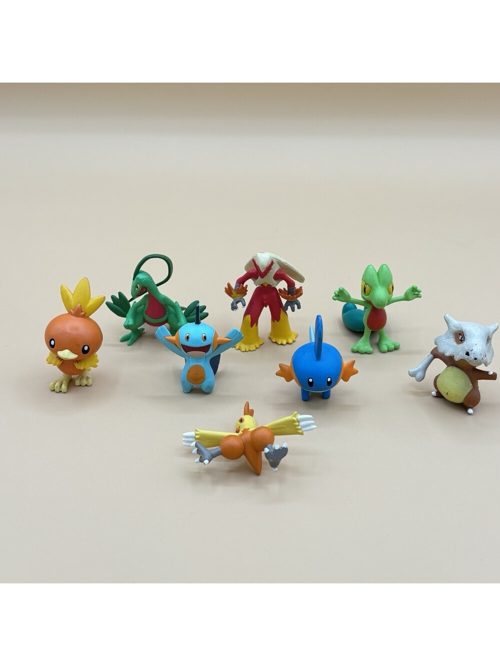 TOMY Pokemon Figure Lot Hoenn Starters Blaziken Cubone Mudkip 8 Figures